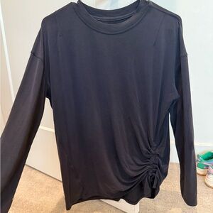 Lululemon Athletica Black Long Sleeve Top with Side Knot